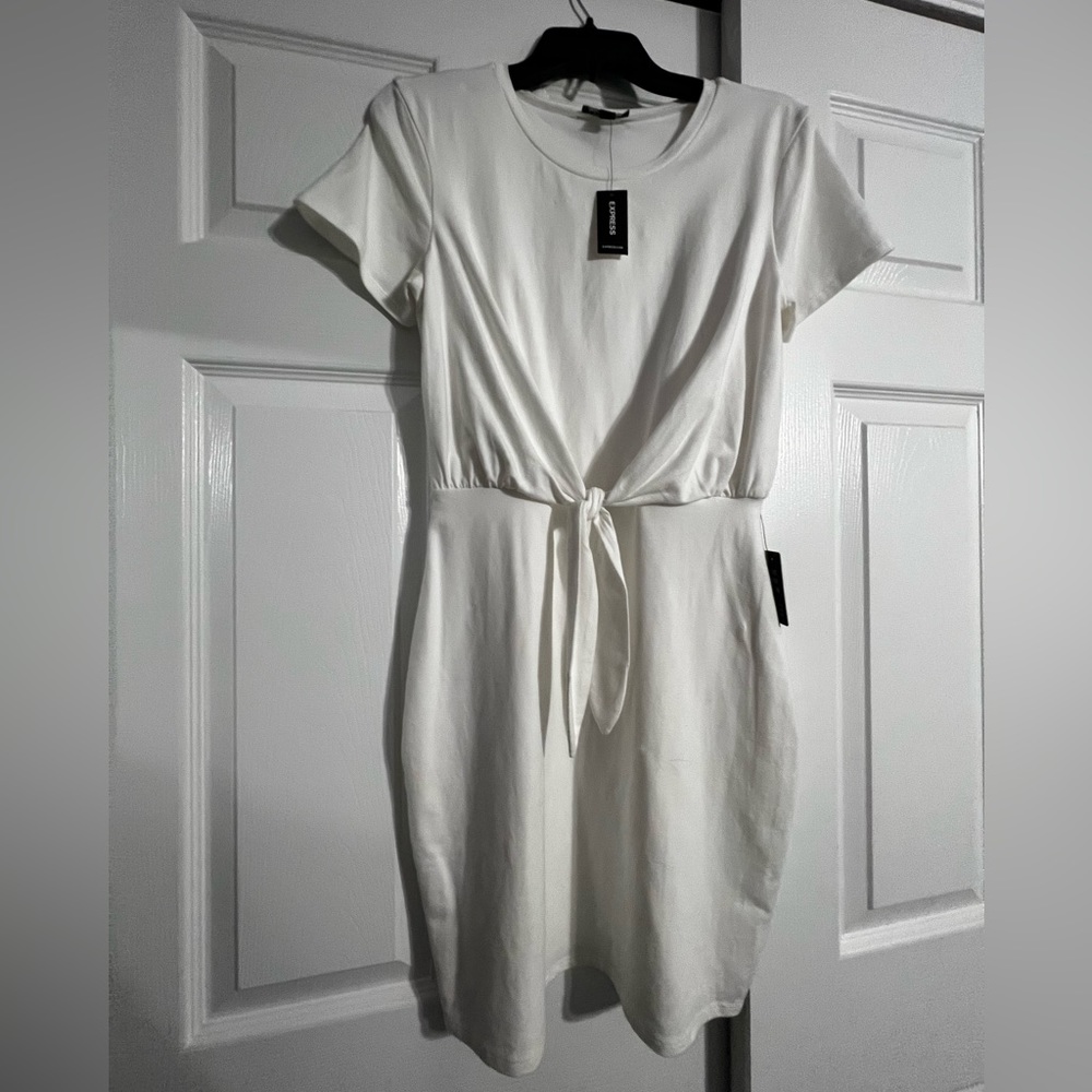 Express white mini dress with bow